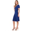 Rekucci Women's V-Neck Short Sleeve Crossover Dress with Tummy Control - 2 of 4