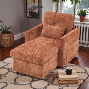 Mshliw Chenille Upholstered Recliner Chair, Single Sofa, Hidden Storage Compartment and Side Pockets for Living Room or Bedroom - 1 of 4