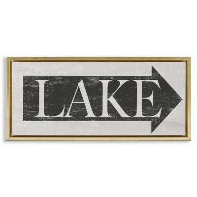 Stupell Industries Distressed Lake Arrow Sign, 25" x 11"