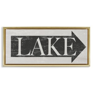 Stupell Industries Distressed Lake Arrow Sign, 25" x 11" - 1 of 4