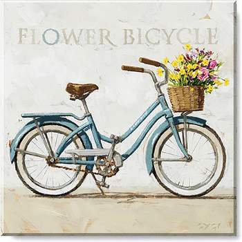 Sullivans Darren Gygi Flower Bicycle Canvas, Museum Quality Giclee Print, Gallery Wrapped, Handcrafted in USA
