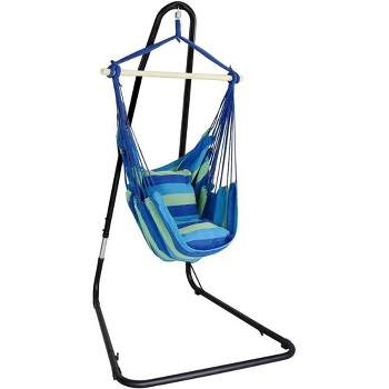Sorbus Hammock Chair With Stand - Blue Adjustable