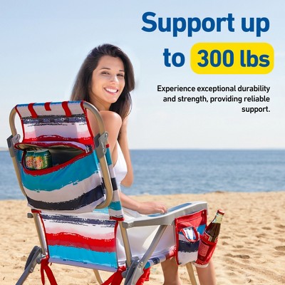Banana Boat 2-Pack Red Multi 5-Position Folding Beach Chairs