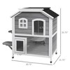 PawHut 2-story Cat House Outdoor, Weatherproof Wooden Cat Enclosure for Feral Cats with Escape Door, Openable Roof, Jumping Platforms - 3 of 4
