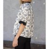 Women's Rose Jaquard Contrast Ruffle Top - voy - 2 of 4