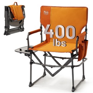 Timber Ridge Orange Aluminum Director Chair with Side Table