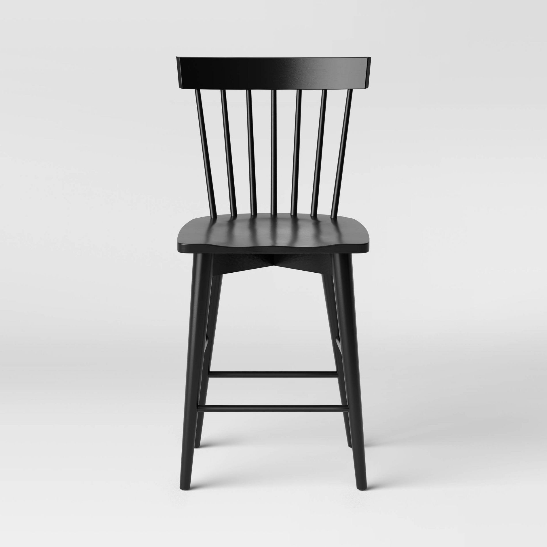 Windsor Counter Height Barstool Hardwood Black - Threshold™: 24" Slat Back, Armless