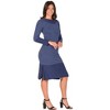 Womens Round Neck Ribbed Knit Long Sleeve Split Hem Knee Length Sweater Dress - 24seven Comfort Apparel™ - 2 of 4