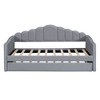 Twin Size Upholstered Daybed with Trundle and USB Charging Ports for Bedroom or Apartment - 4 of 4