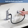 PAGED Bathroom Faucets with Pull Out Sprayer, Modern Bathroom Sink Faucet with Pop-up Sink Drain Stopper & Deck Plate - 2 of 4