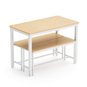 Ridstar Dining Table Set with 2 Dining Benches For Dining Room-Natural - 1 of 4