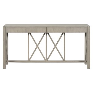 Luxystar 60'' Console Table with 4 Spacious Drawers, Open Bottom Storage for Living Room and Hallway, Grey - 1 of 4