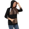 Women's Casual Color Block Hoodies Tops Leopard Print Hooded Sweatshirts Long Sleeve Loose Drawstring Zipper Pullover Sweatshirt - 4 of 4