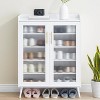 Shoe Cabinet with Glass Doors & Adjustable Shelves, 5-Tier Shoe Organizer Storage Rack with Large Capacity for Entryway Hallway, Living Room, 2 PCS - 3 of 4