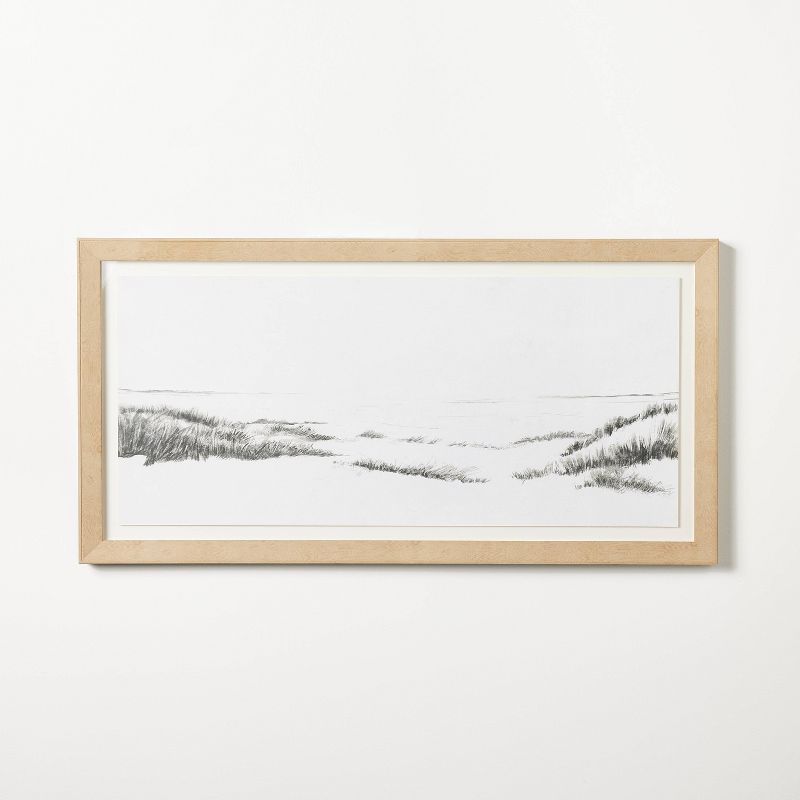 47&#34;x24&#34; Grassy Beach Dune Floated Paper Framed Under Plexiglass Wall Art - Threshold&#8482; designed with Studio McGee, 1 of 4