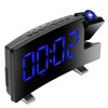 iMountek "7.7-Inch Curved LED Projection Alarm Clock with Radio, Dual Alarms, 180° Projection & USB Charging" Black - image 2 of 4