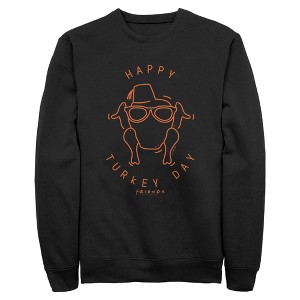 Friends Mens Fall Thanksgiving Happy Turkey Day Icon Crewneck ...
