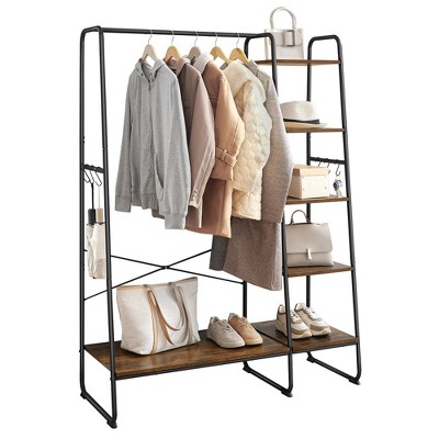 Vasagle Clothes Rack 5-tier Storage Rack Rustic Brown And Black : Target