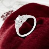 Slickblue Elegant 1 Ct. 3-Stone Ring for Women - Perfect for Bridal or Everyday Wear 4 Color Options, Size 5-10 - 3 of 3