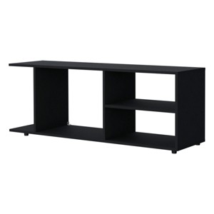 Syemin TV Stands and Consoles Sleek TV Rack Black Open Storage Fits Modern Living Rooms Adds Bold Vibe, Black, 49.61"*15.35"*3.15" - 1 of 4