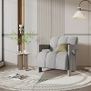KWPZQEB Mid Century Modern Accent Chair, Single Armchair with L-shaped Armrests and Polyester Fabric, Reading Armchair for Living Room, Bedroom - 2 of 4