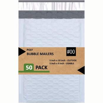 Link Size #00 5"x10" Poly Bubble Mailer Self-Sealing Waterproof Shipping Envelopes Pack Of 50