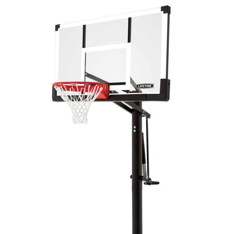 Lifetime Adjustable In Ground 54&#34; Basketball Hoop - Clear/White/Black, 2 of 5