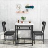 Hooseng 3 Piece Bar Table Set, Kitchen Table Set with Storage Shelves for 2, Bar Table and Chairs Set with PU Upholstered Stools and Marble Table Top - 3 of 4