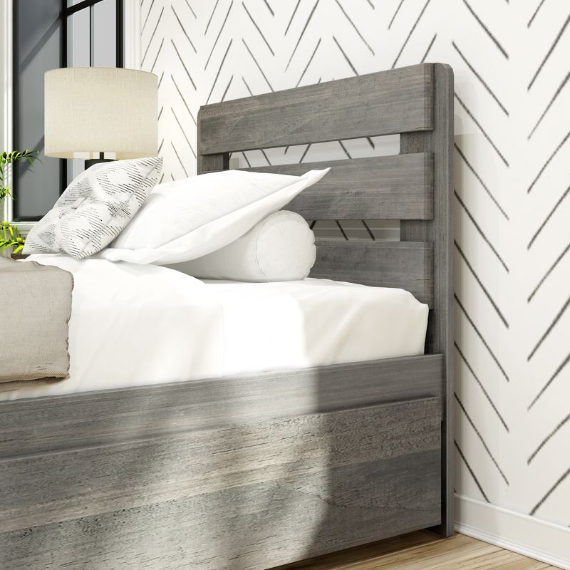 Max & Lily Farmhouse Twin Bed with Plank Headboard and Trundle, 4 of 7