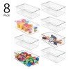 mDesign Plastic Playroom/Gaming Storage Organizer Box, Hinge Lid, 8 Pack, Clear, USA Made - 2 of 4