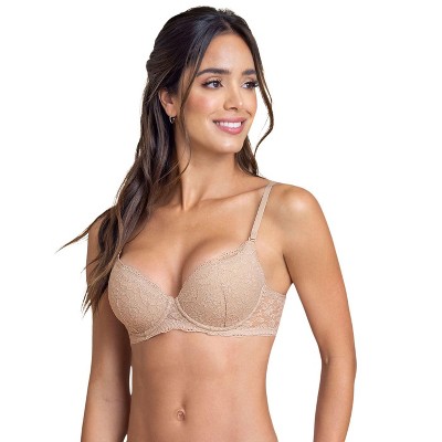 [Soma] Beige Nude Tan Embraceable Push-Up Lace Trim Underwire Bra Size 36D  - $23 - From Teressa