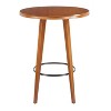 Ahoy Mid-Century Modern Counter Height Table Walnut - LumiSource: Round, Tapered Legs, Black Footrest - 4 of 4