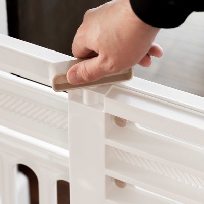 White Plastic Retractable Pet Gate with Pressure Mount