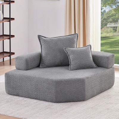1/2/3/4pcs Oversized Modular Sectional Sofa, Boucle Convertible Floor Sofa Couch Set 4B -ModernLuxe
