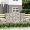 vidaXL Arched Gabion Basket- Silver, Decorative Garden Barrier, Galvanized Iron, Easy Assembly, Versatile Usage, Rocks or Gravel Filler - 2 of 4