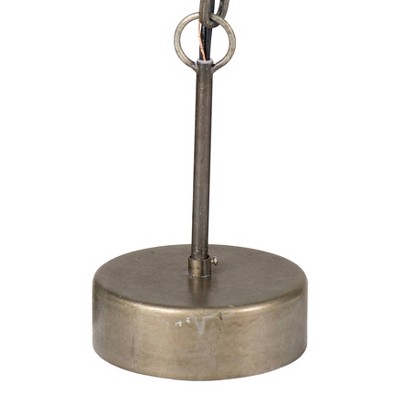 Gray Draped Wood Bead 2-Tier Chandelier