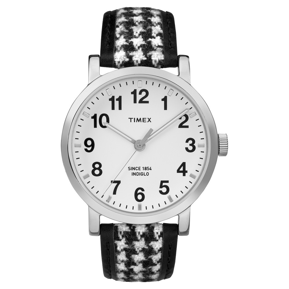 UPC 753048661237 product image for Timex Originals Watch with Houndstooth Strap - Silver/Black TW2P988002B, Black/W | upcitemdb.com