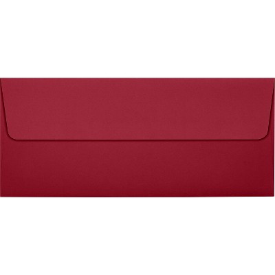 LUX 4 1/8" x 9 1/2" #10 70lbs. Square Flap Envelopes Garnet Red 50/Pack EX4860-26-50