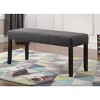 Vynxaria 44"W Dining Bench Gray Linen Cotton Upholstered Seat, Solid Hardwood Turned Legs, Nailhead Trim, 16.5"D x 19"H - 3 of 4