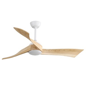 Wanze of Ocean 52 in. Smart Indoor White Ceiling Fan with LED Light and Remote Control 3-Colors Adjustable and Reversible DC Motor - 1 of 4