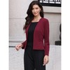 INSPIRE CHIC Women's Work Office Casual Long Sleeve Open Front Collarless Suit Jackets - 4 of 4