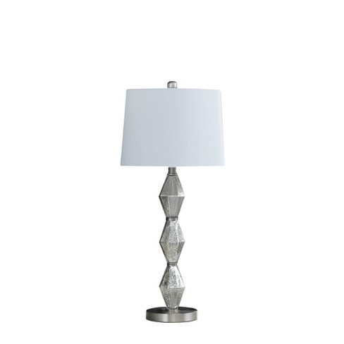 Silver geometric table store lamp