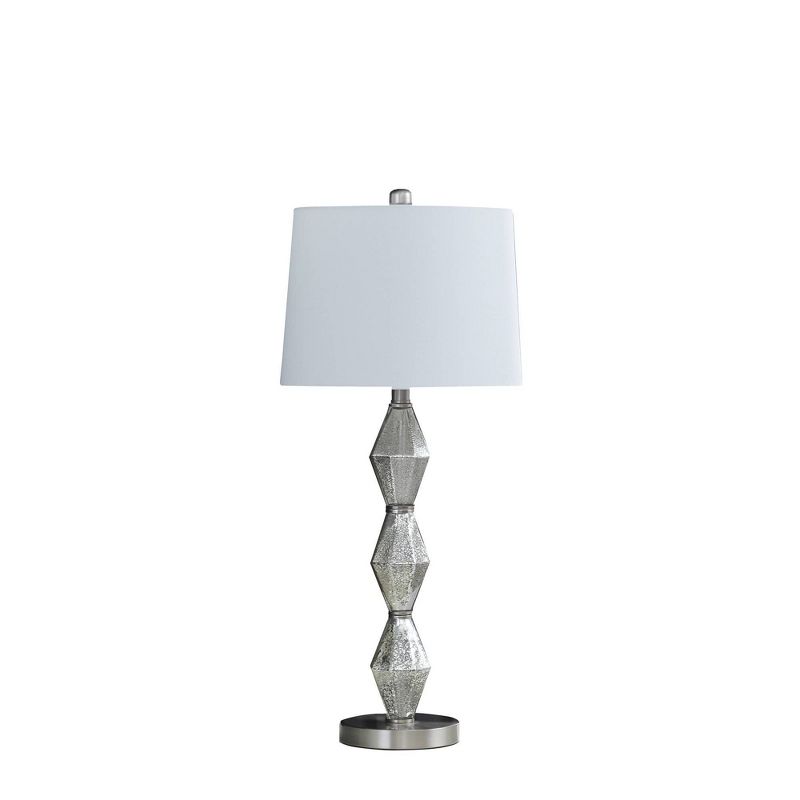 29.5&#34; Emil Modern Geometric Glass Table Lamp Brushed Silver - Ore International, 1 of 5