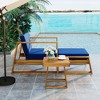 KTMBDW 3-Piece Patio Furniture Set, Chair with Adjustable Backrest and Removable Cushions, Ottoman & Table, Outdoor Garden Furniture Sets - 3 of 4