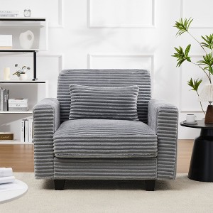 Hyleory Corduroy Oversized Accent Chair, Sofa Chair with Large Seat and Wide Armrests, Modern Armchair Reading Chairs for Bedroom Living Room - 1 of 4