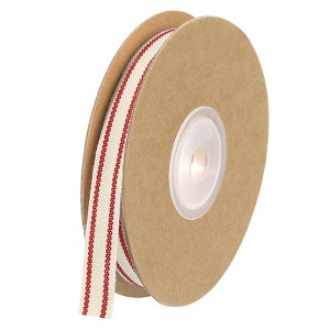 Unique Bargains Cotton Fabric Striped Grosgrain Craft Embellishments Ribbon 10 Yard - 1 of 4