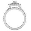 Pompeii3 1 3/4Ct Natural Diamond Cushion Halo Engagement Wedding Ring Set in 10k Gold - 3 of 4