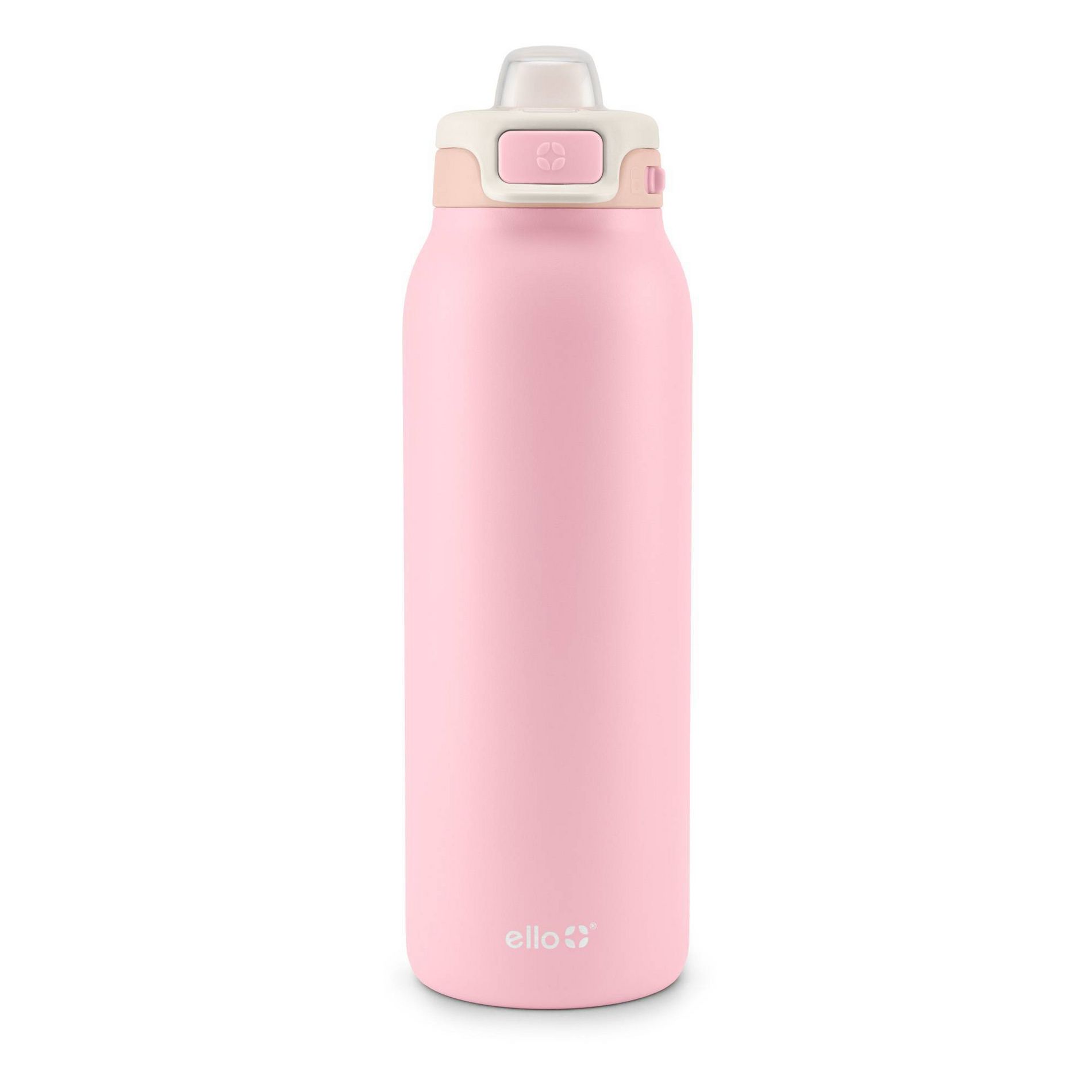 Ello Pop and Fill 32oz Stainless Steel Water Bottle Sorbet Pink: Vacuum-Insulated, Leakproof, Twist-Off & Flip-Top Lid