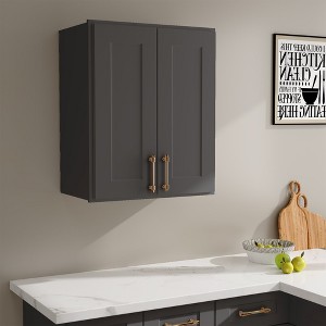 LOVMOR in Plywood Soft Close Kitchen Wall Cabinet with 2 Doors and Adjustable Shelves for Kitchen, Bathroom, Living Room,Study - 1 of 4