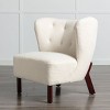 Accent Chair,Upholstered Armless Chair Faux Shearling Wingback Chair with Wood Legs,Modern Reading Chair for Living Room Small Space-Maison Boucle - 3 of 4